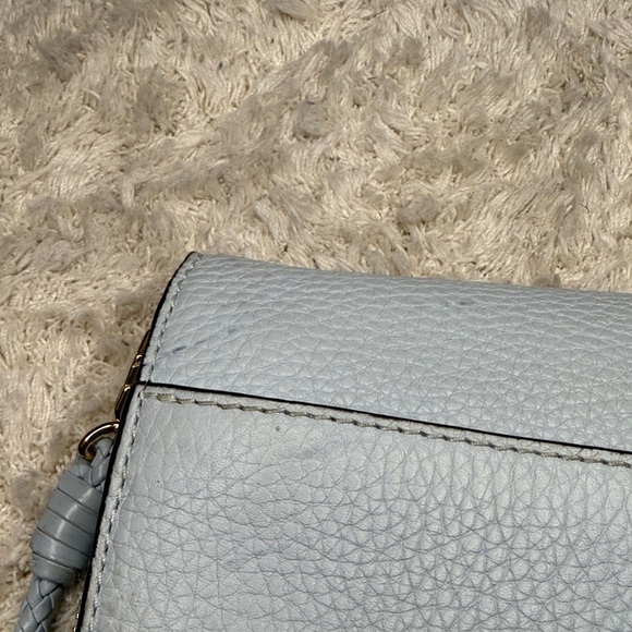 Tory Burch Taylor Flat Wallet Seltzer Blue - Picture 9 of 15